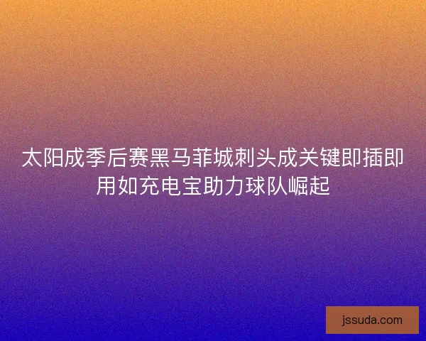 太阳成季后赛黑马菲城刺头成关键即插即用如充电宝助力球队崛起