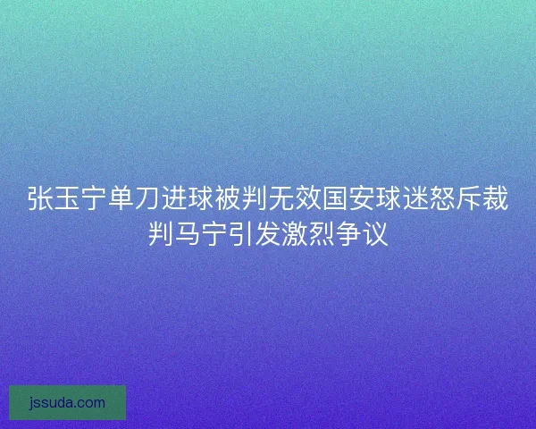 张玉宁单刀进球被判无效国安球迷怒斥裁判马宁引发激烈争议